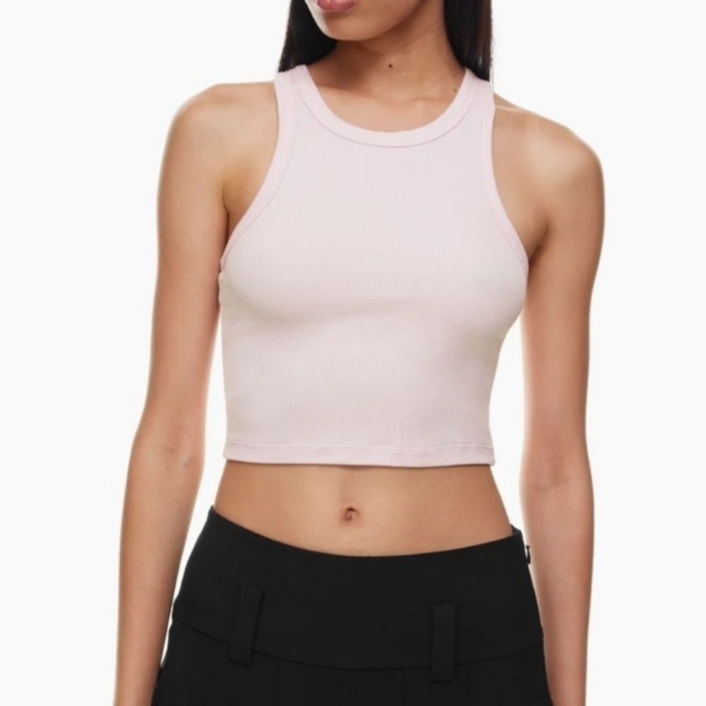 Aritzia Sunday best Honor Tank Crop rib racerback tank top tencel Medium T12